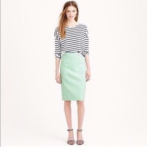 J Crew Mint Green Pencil Skirt (Size 10)
